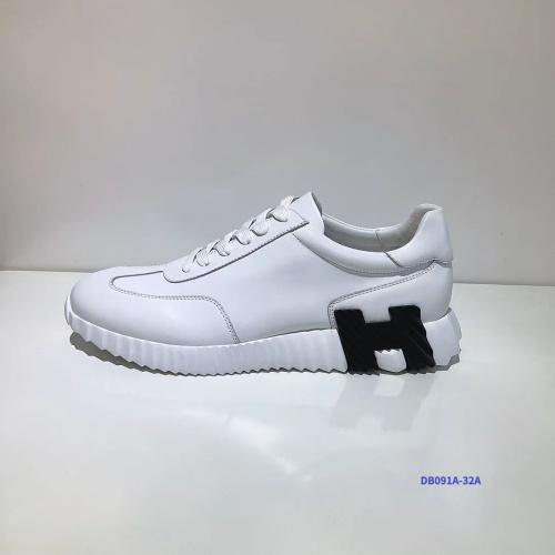2026 New Calf Leather H Logo Platform White Sneakers Pig Skin Lining Cow Insole Lightweight Foam Sole Casual Shoes